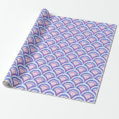 Blaues Damastmuster Geschenkpapier (Ungerollt)