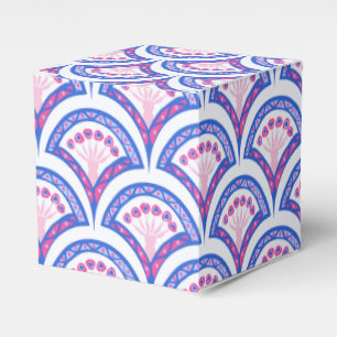 Blaues Damastmuster Geschenkschachtel