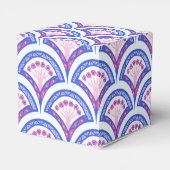 Blaues Damastmuster Geschenkschachtel (Rückseite)