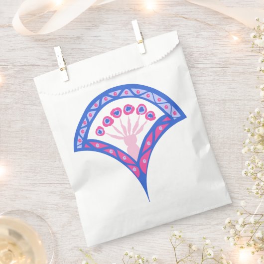 Blaues Damastmuster Geschenktütchen (Ausgeschnitten)