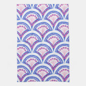 Blaues Damastmuster Geschirrtuch (Vertikal)