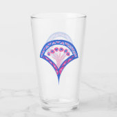 Blaues Damastmuster Glas (Rückseite)