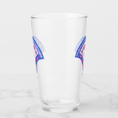 Blaues Damastmuster Glas (Links)
