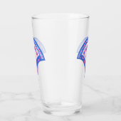 Blaues Damastmuster Glas (Rechts)