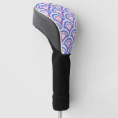 Blaues Damastmuster Golf Headcover (angewinkelt)