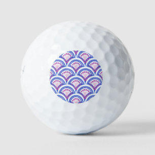 Blaues Damastmuster Golfball