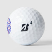 Blaues Damastmuster Golfball (Logo)