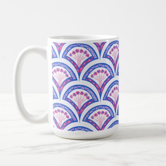 Blaues Damastmuster Kaffeetasse (Links)