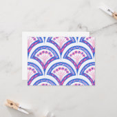 Blaues Damastmuster Karte (Vorderseite/Rückseite Beispiel)