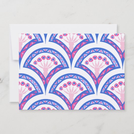 Blaues Damastmuster Karte (Vorderseite)