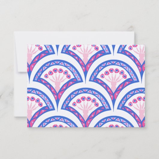 Blaues Damastmuster Karte (Vorderseite)