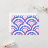 Blaues Damastmuster Karte (Vorderseite/Rückseite Beispiel)