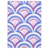 Blaues Damastmuster Klemmbrett (Rückseite)