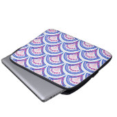 Blaues Damastmuster Laptopschutzhülle (Vorne Knopf)