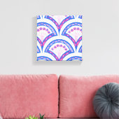 Blaues Damastmuster Leinwanddruck (Insitu (Wohnzimmer))