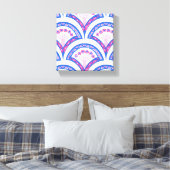 Blaues Damastmuster Leinwanddruck (Insitu (Schlafzimmer))