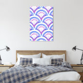 Blaues Damastmuster Leinwanddruck (Insitu (Schlafzimmer))