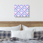 Blaues Damastmuster Leinwanddruck (Insitu (Schlafzimmer))
