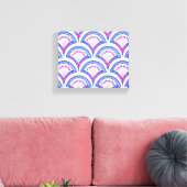 Blaues Damastmuster Leinwanddruck (Insitu (Wohnzimmer))