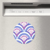 Blaues Damastmuster Magnet (In Situ (Geschirrspüler))