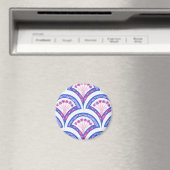 Blaues Damastmuster Magnet (In Situ (Geschirrspüler))