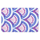 Blaues Damastmuster Magnet (Horizontal)