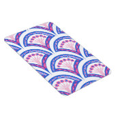 Blaues Damastmuster Magnet (Rechte Seite)