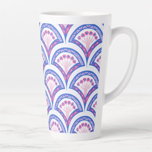 Blaues Damastmuster Milchtasse (Rechts)