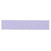 Blaues Damastmuster Mittelgroßer Tischläufer (Horizontal)