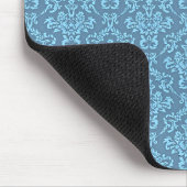 Blaues Damastmuster Mousepad (Ecke)