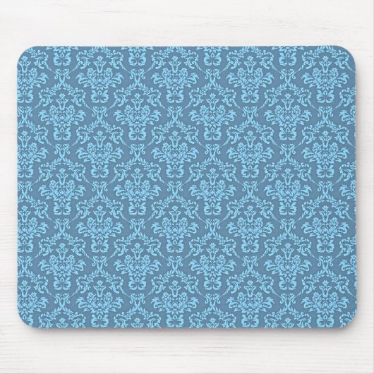 Blaues Damastmuster Mousepad (Vorne)