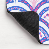 Blaues Damastmuster Mousepad (Ecke)