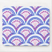 Blaues Damastmuster Mousepad (Vorne)