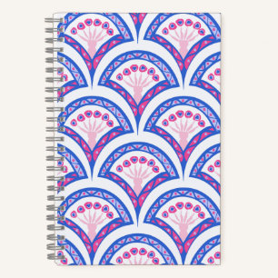 Blaues Damastmuster Notizblock