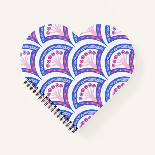 Blaues Damastmuster Notizblock (Vorderseite)