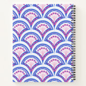 Blaues Damastmuster Notizblock (Rückseite)