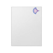 Blaues Damastmuster Notizblock (Rotiert)