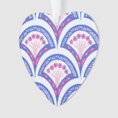 Blaues Damastmuster Ornament (Vorderseite)