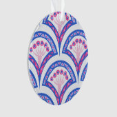 Blaues Damastmuster Ornament (Vorderseite)