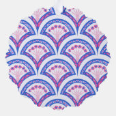 Blaues Damastmuster Ornament Karte (Rückseite)