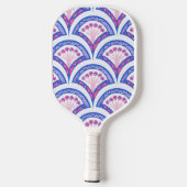 Blaues Damastmuster Pickleball Schläger (Rückseite)