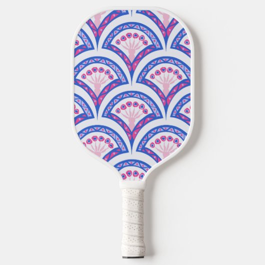 Blaues Damastmuster Pickleball Schläger (Vorderseite)