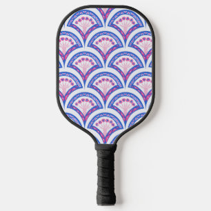 Blaues Damastmuster Pickleball Schläger