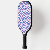 Blaues Damastmuster Pickleball Schläger (Links)