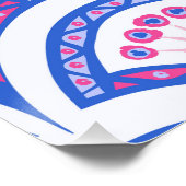 Blaues Damastmuster Poster (Ecke)