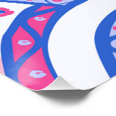 Blaues Damastmuster Poster (Ecke)