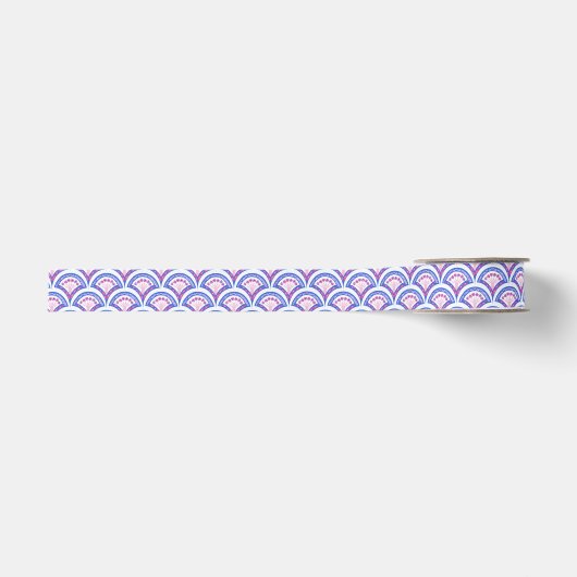 Blaues Damastmuster Ripsband (Vorderseite)
