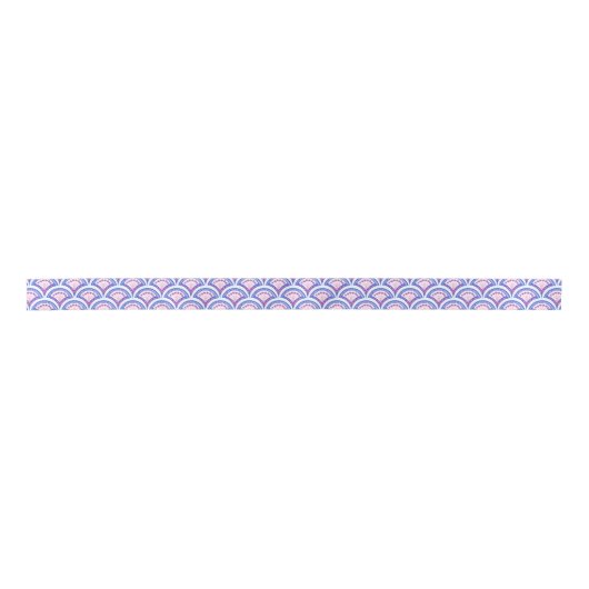 Blaues Damastmuster Satinband (Vorderseite)