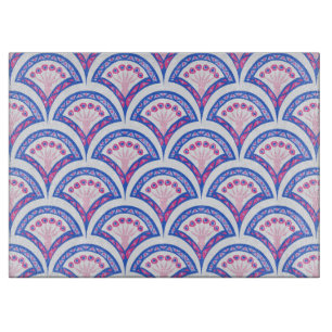 Blaues Damastmuster Schneidebrett