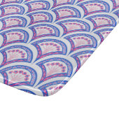 Blaues Damastmuster Schneidebrett (Ecke)